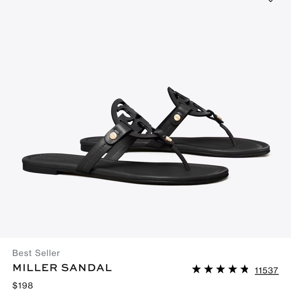 Black Tory Burch Miller Sandals